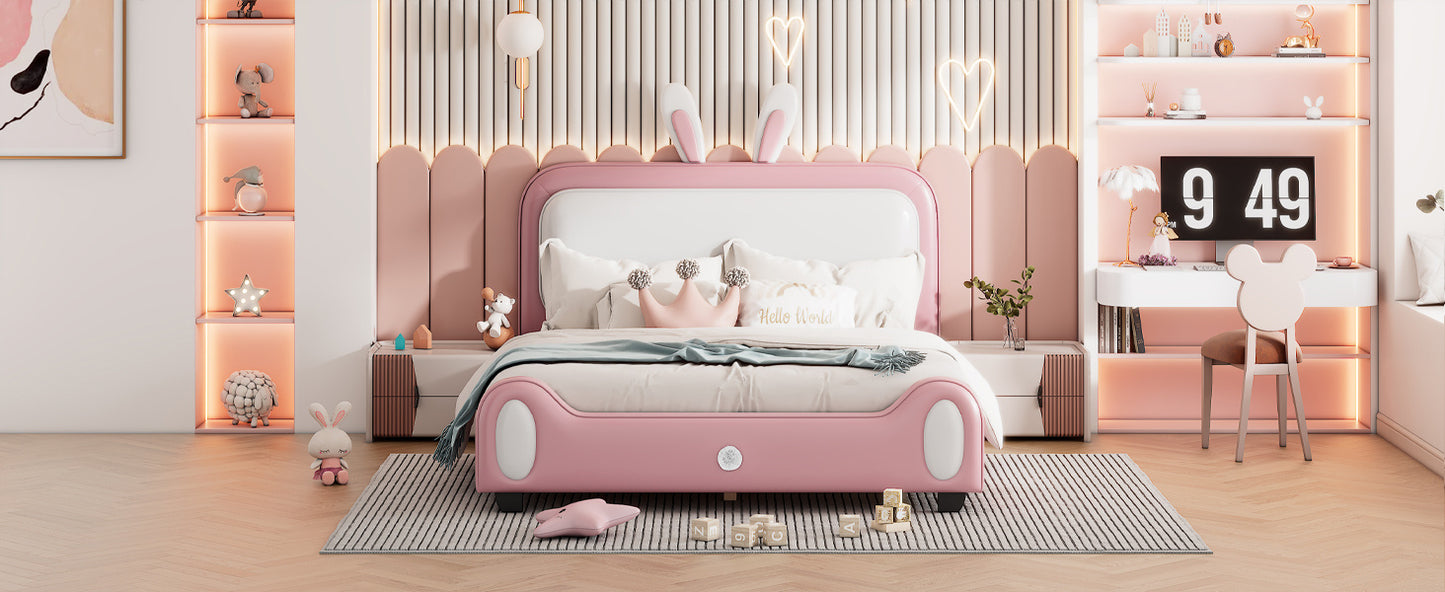 upholstered rabbit-shape princess bed