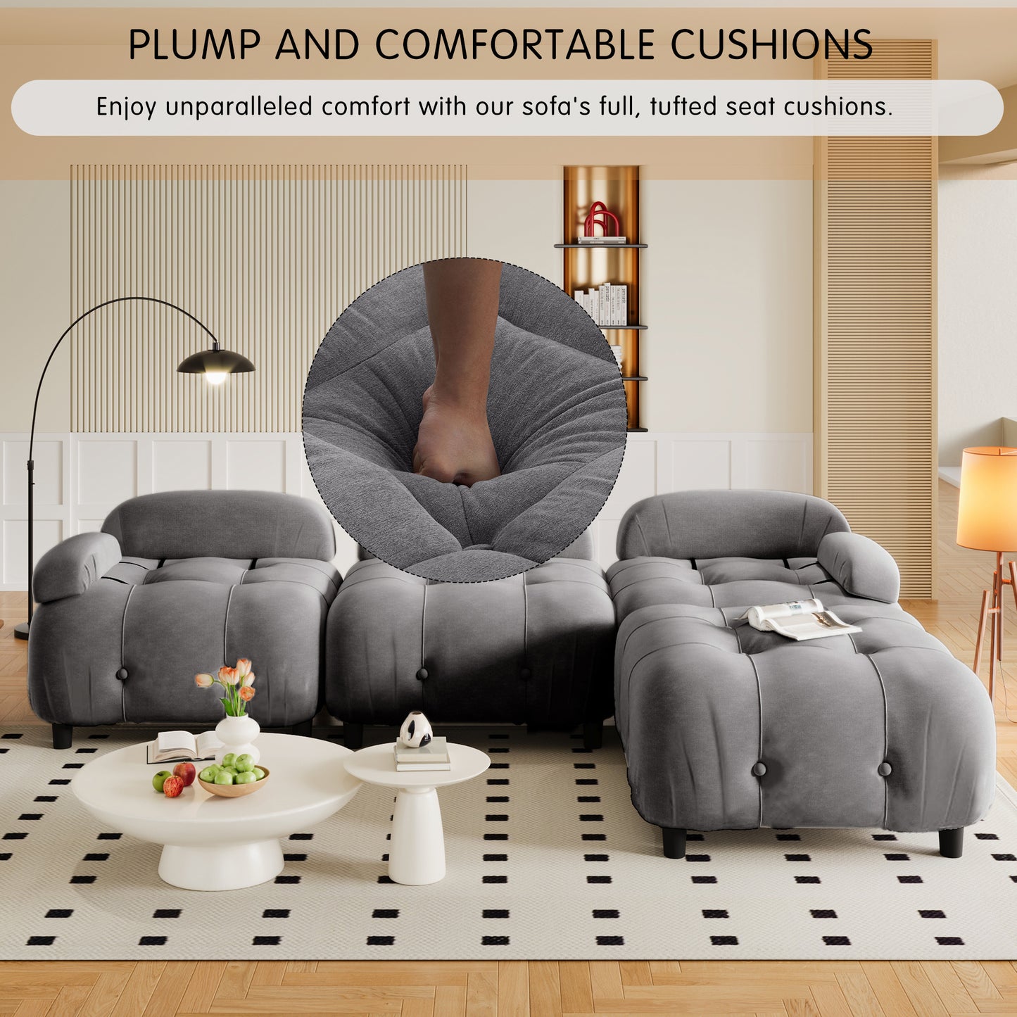 u_style upholstery modular convertible sectional sofa