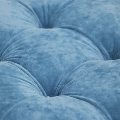 Blue Modern Velvet Upholstered Ottoman