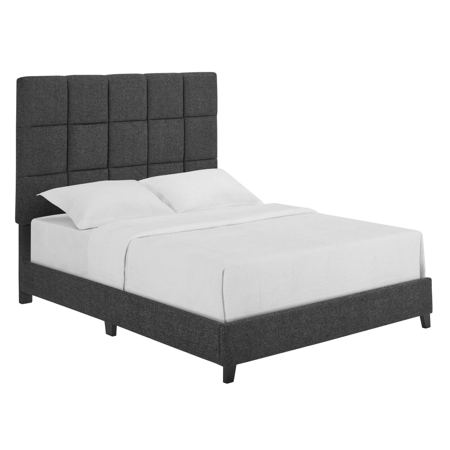 bridgevine home queen size grey squares upholstered platform bed