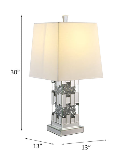 ACME Noralie Table Lamp, Mirrored & Faux Diamonds