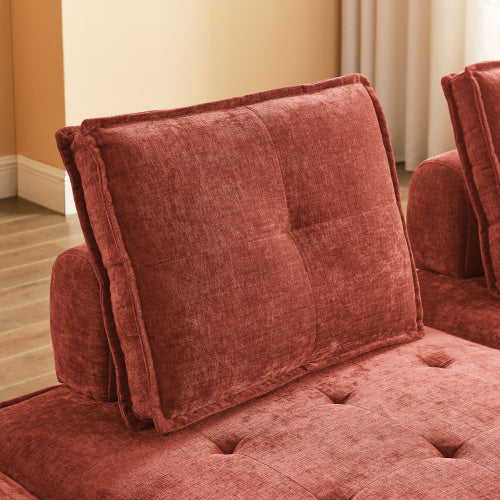 chenille l-shape modular sectional sofa