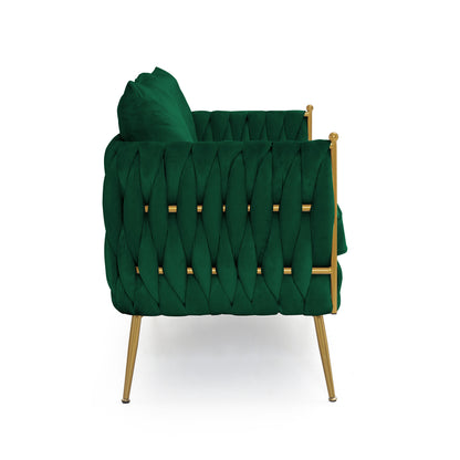 3-Piece Velvet Sofa Set, Green Velvet