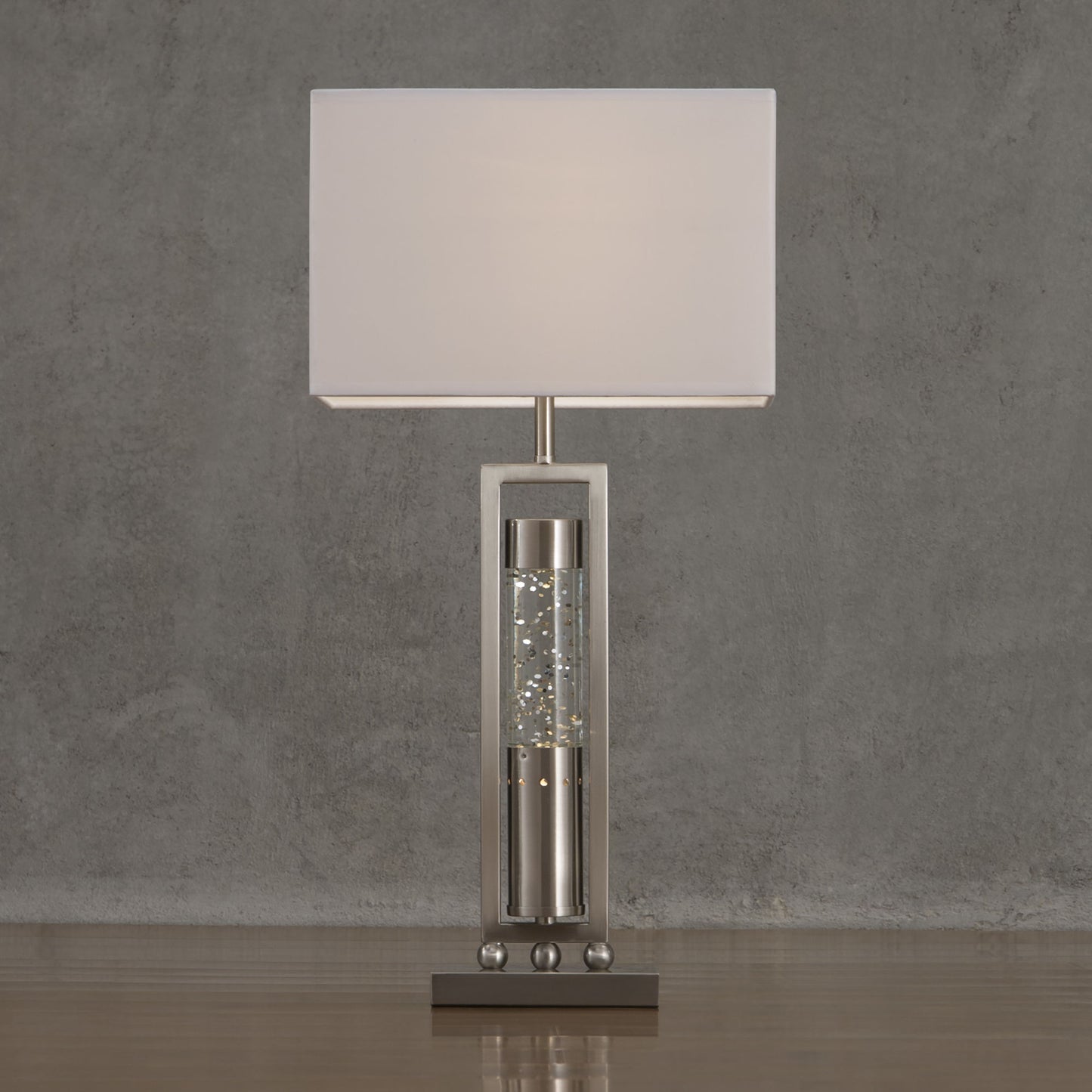 modern design table lamp with satin nickel finish sparkle