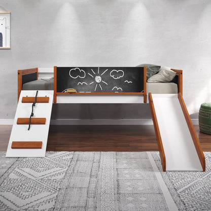 ACME Aurea Twin Loft Bed w/Slide, Cherry Oak & White Finish
