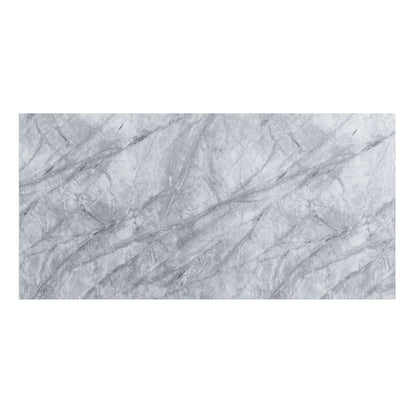 ACME Destry Dining Table, Faux Marble Top & Mirrored Silver Finish