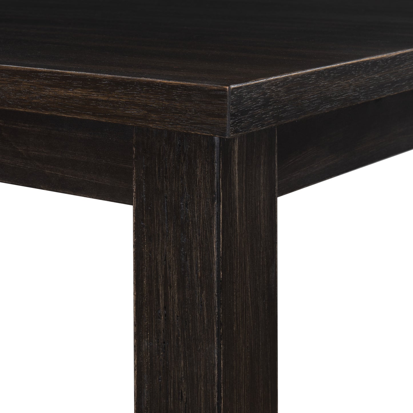 5 piece rustic wooden counter height dining table set, espresso+ beige