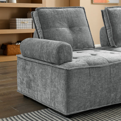 Chenille L-Shape Modular Sectional Sofa