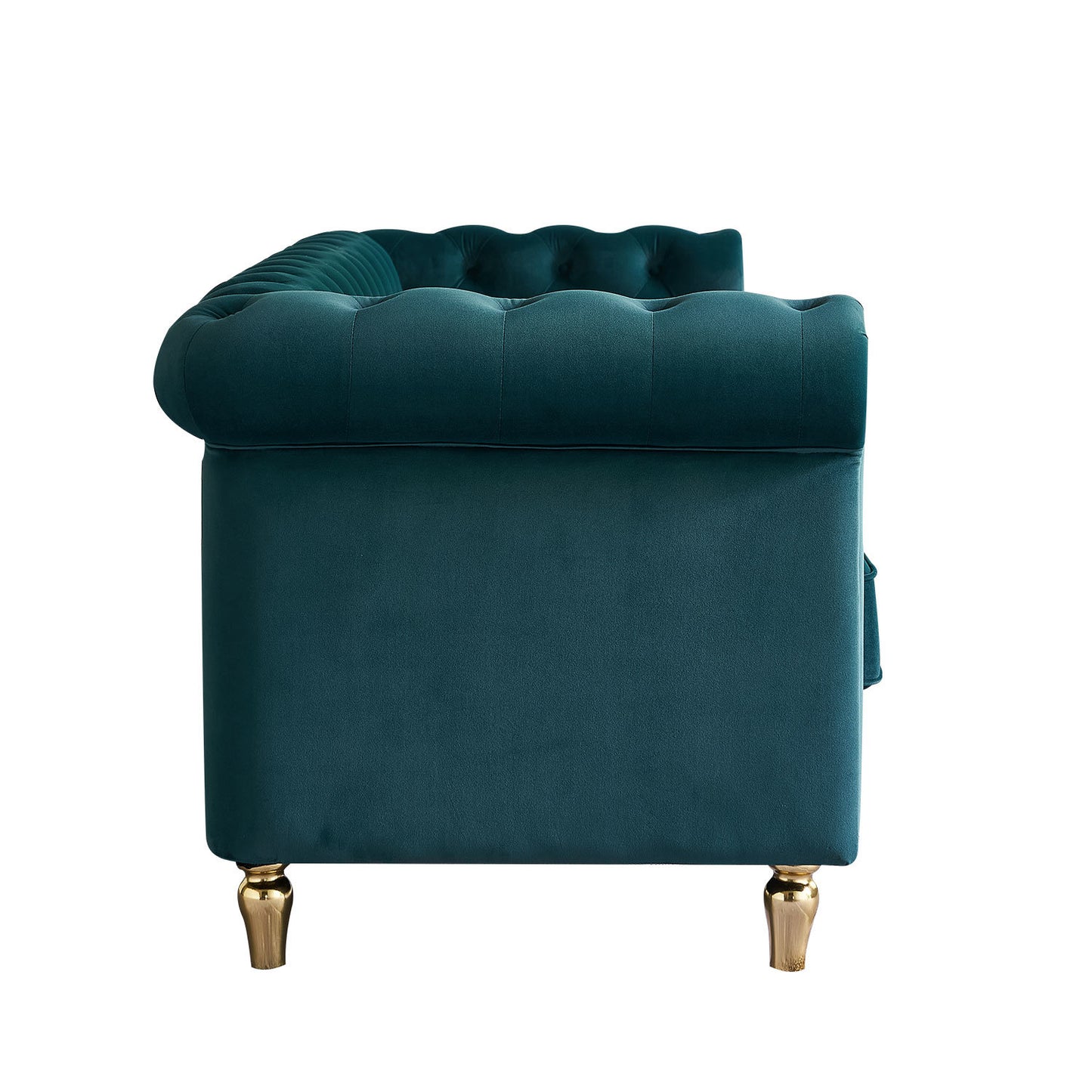 chesterfield velvet sofa, green