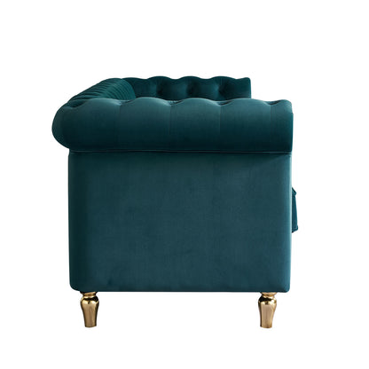 Chesterfield Velvet Sofa, GREEN