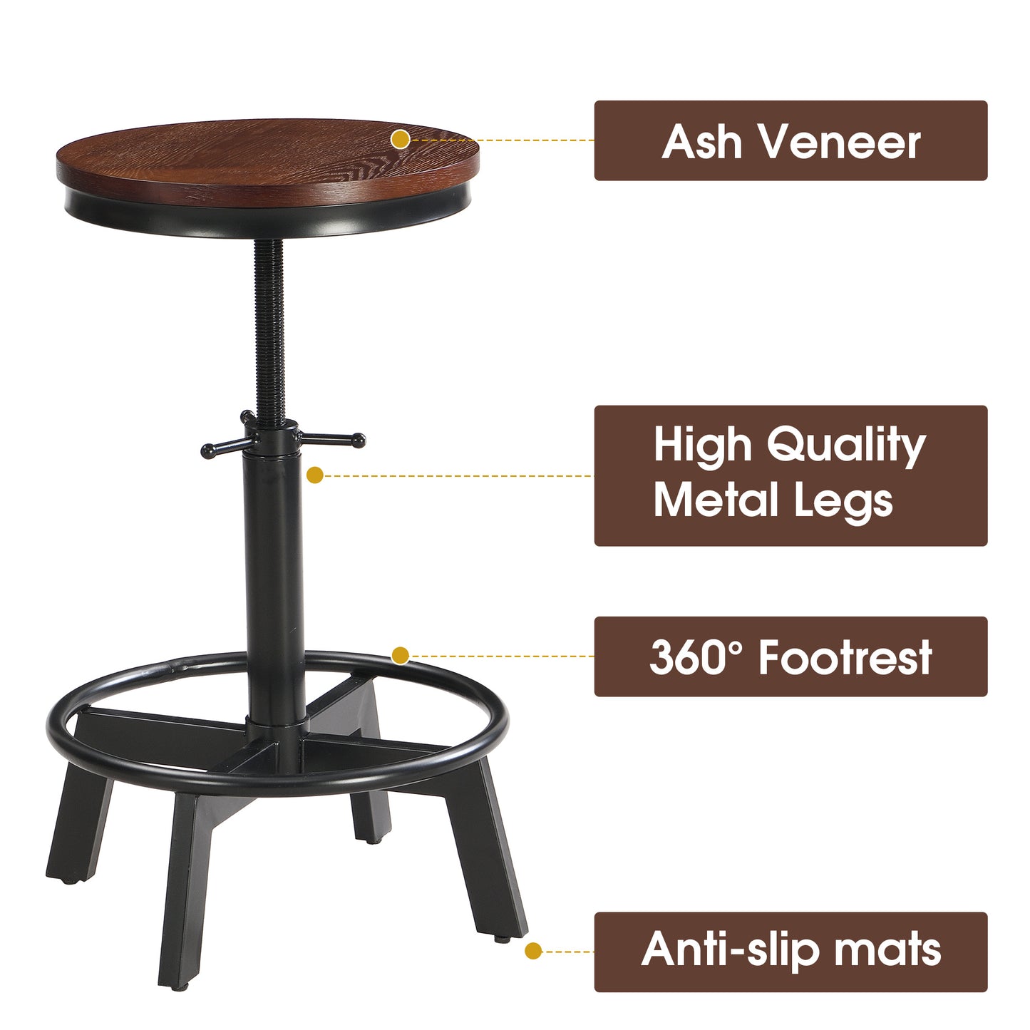 5-piece dining table set, 59" wooden