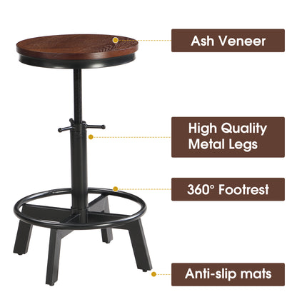 5-Piece Dining Table Set, 59" Wooden