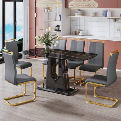 MDF Marble Table- Black