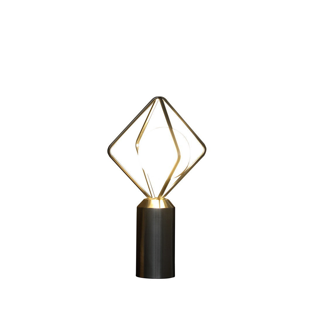 19.5"in ernst modern monoclinic pendeloque silver metal table lamp