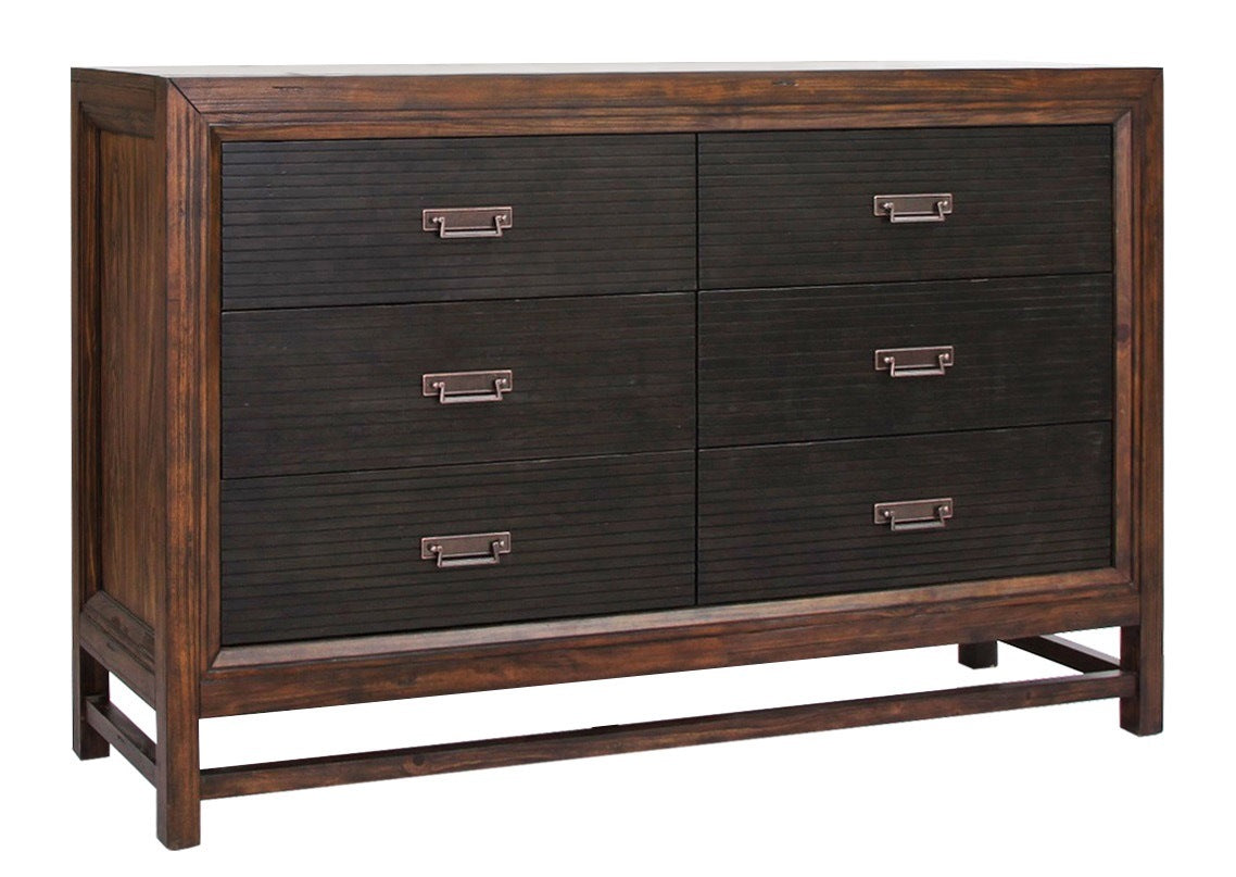 bridgevine home branson 6-drawer dresser, no assembly required, two-tone finish