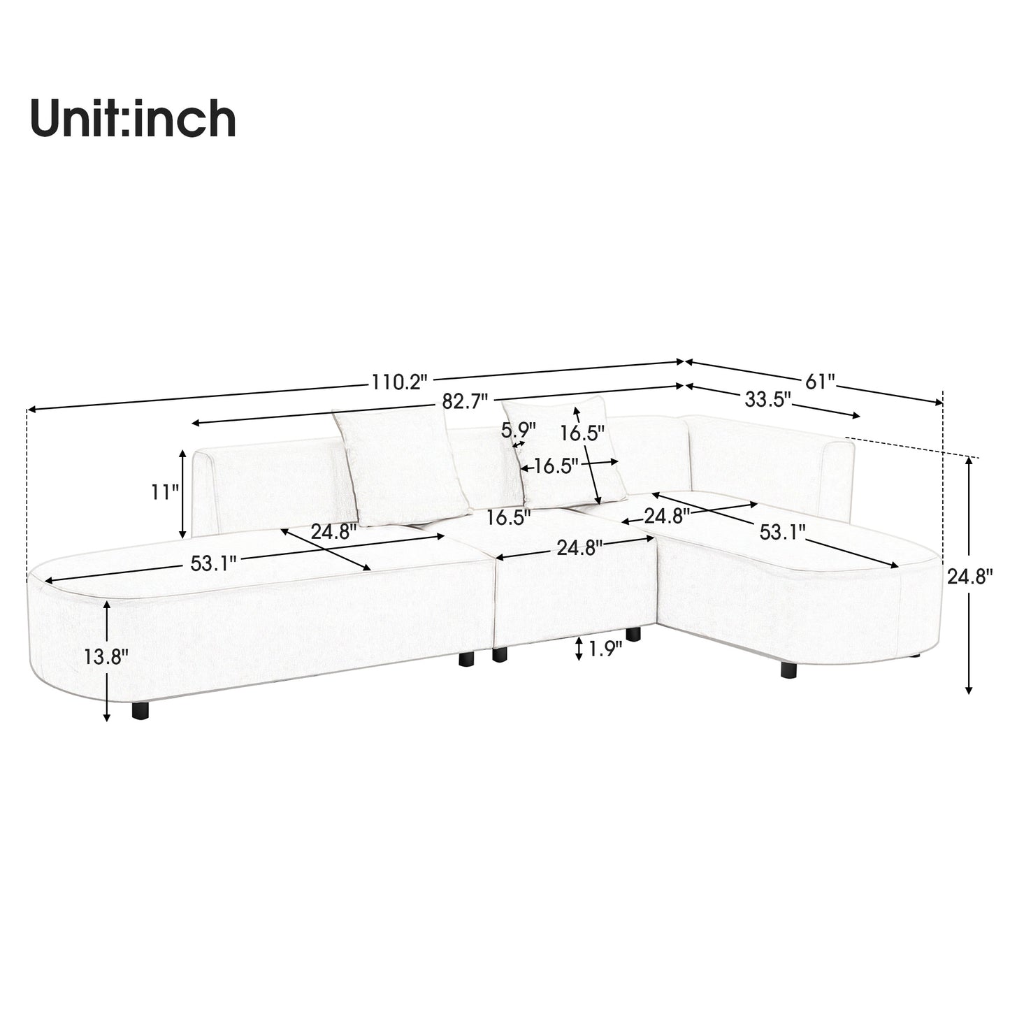 l-shaped luxury sectional sofa