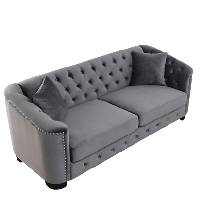 3-seater + 3-seater Combination Sofa, Velvet Grey