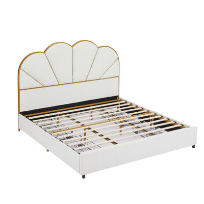 Upholstered Smart King Platform Bed with 4-Drawers