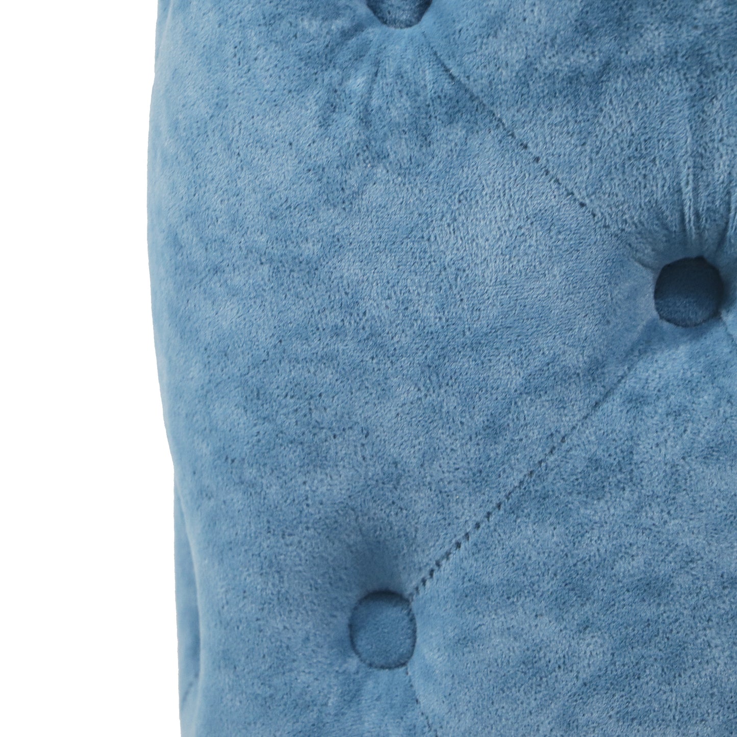 blue modern velvet upholstered ottoman