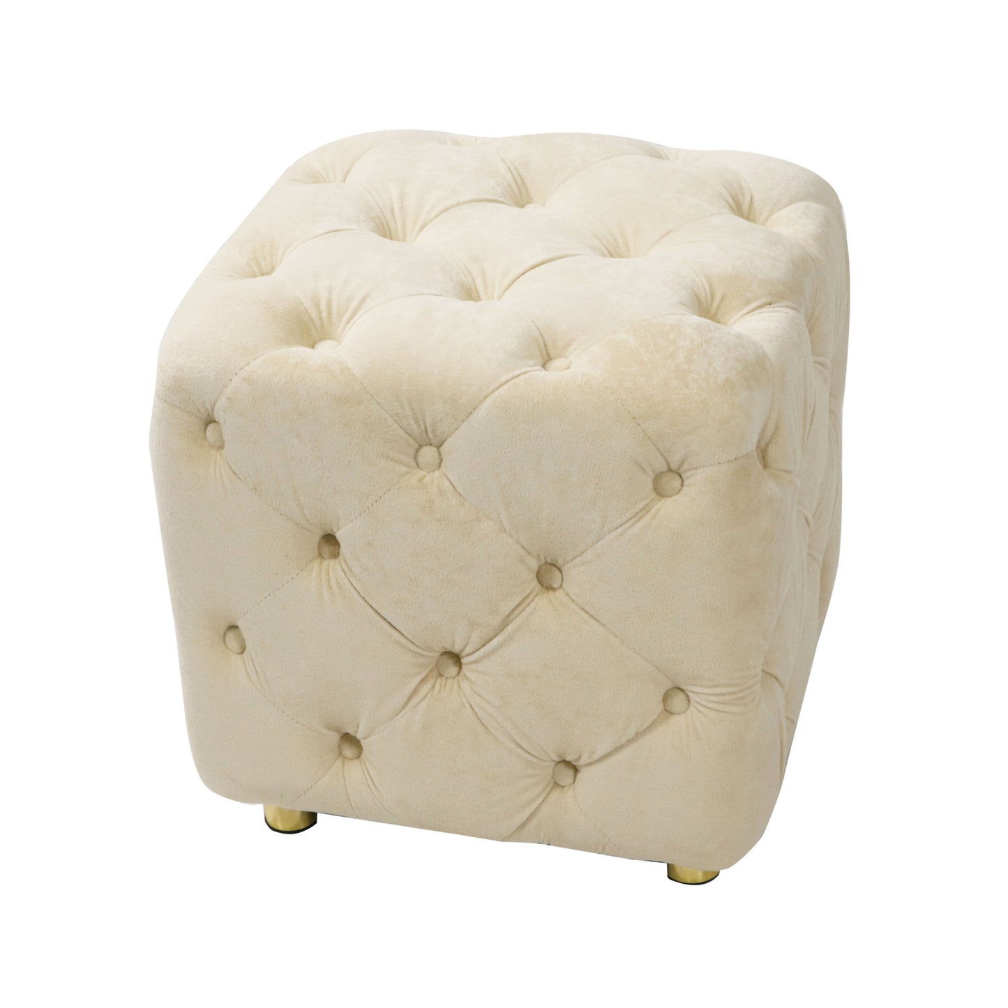 beige modern velvet upholstered ottoman