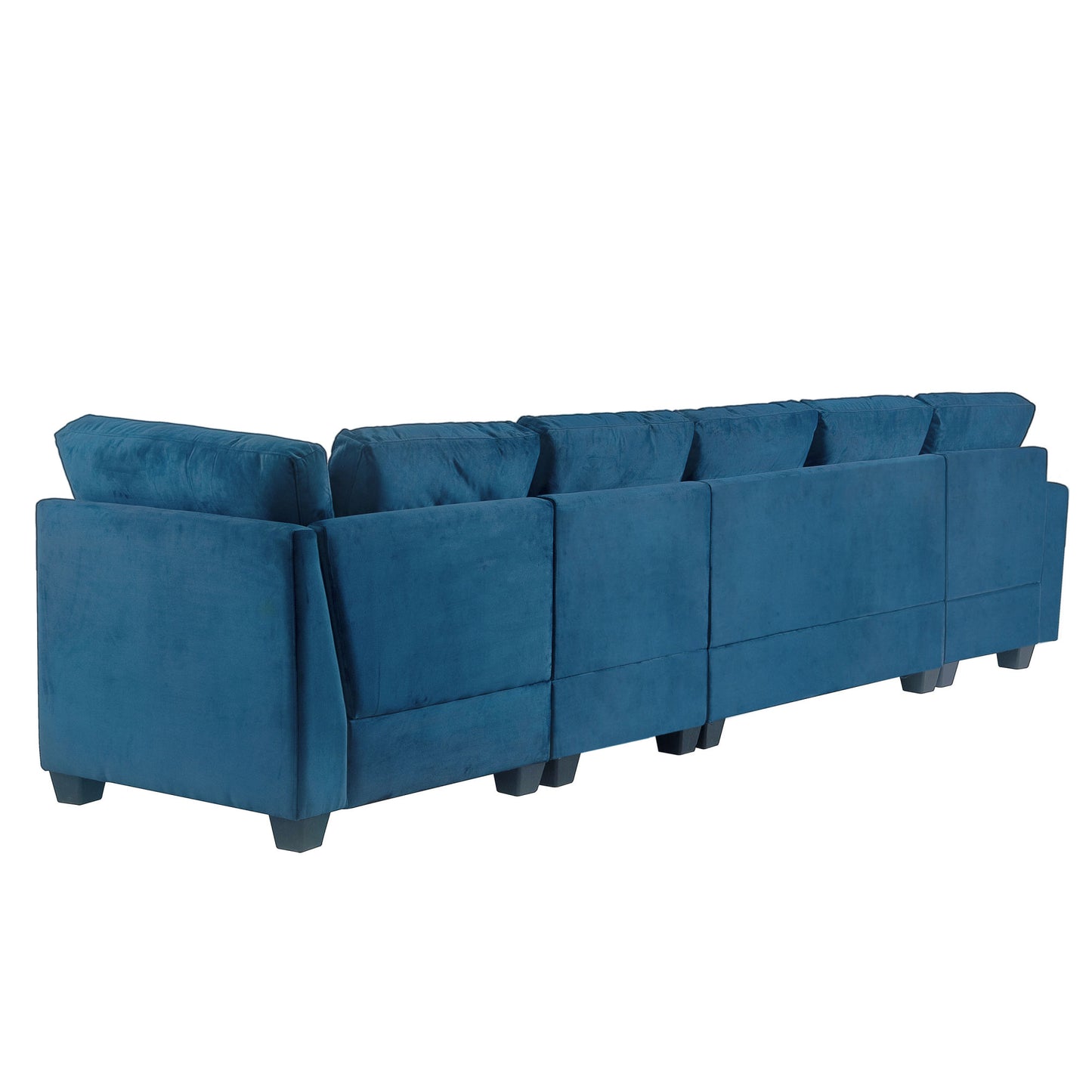 modern l shape sectional sofa with usb charging port, navy