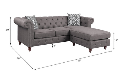 ACME Waldina Reversible Sectional Sofa, Brown