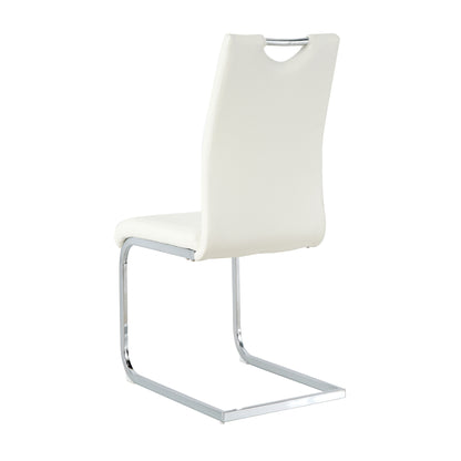 Modern Faux Leather Chairs Set of 6, White