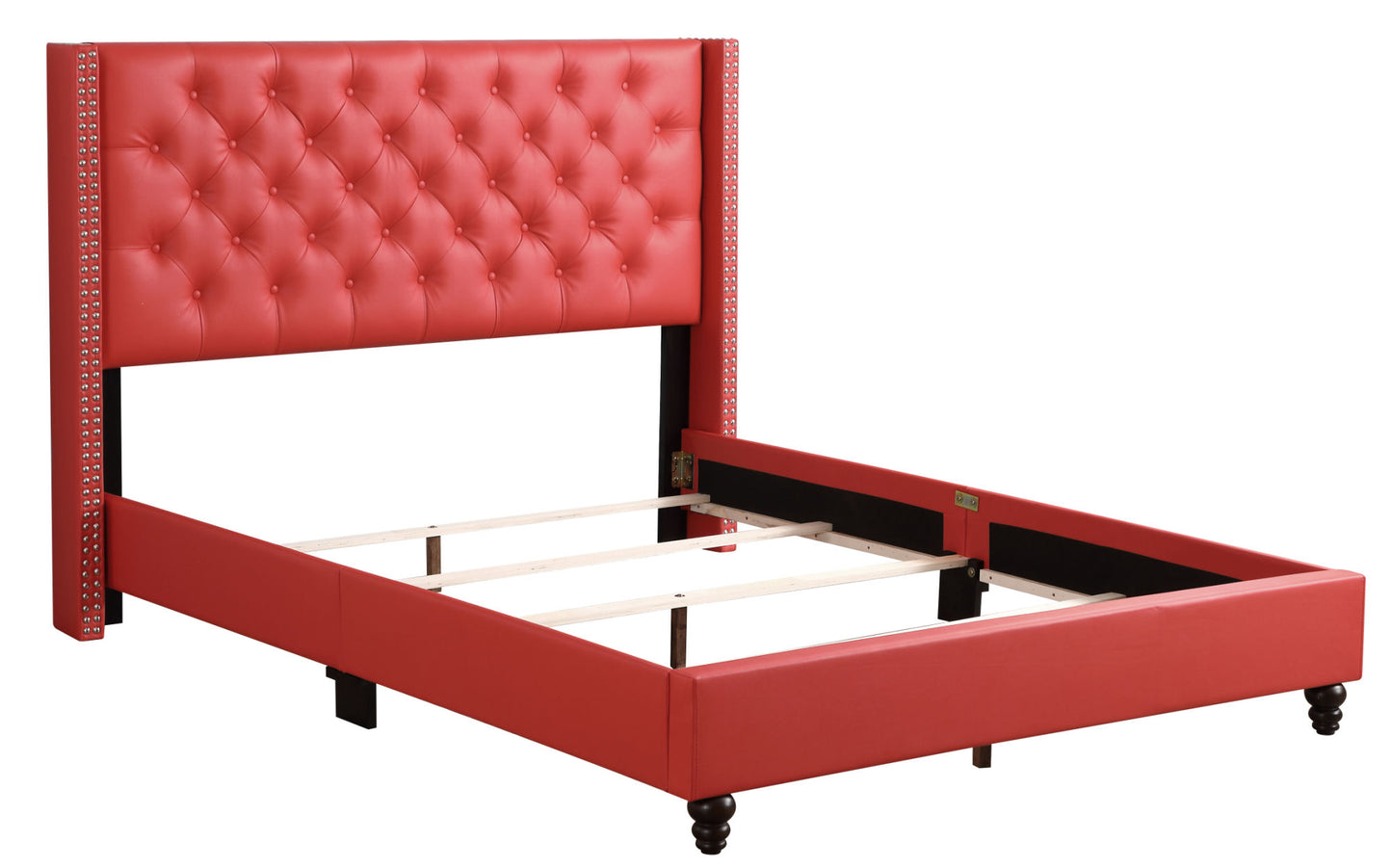 julie upholstered bed , red