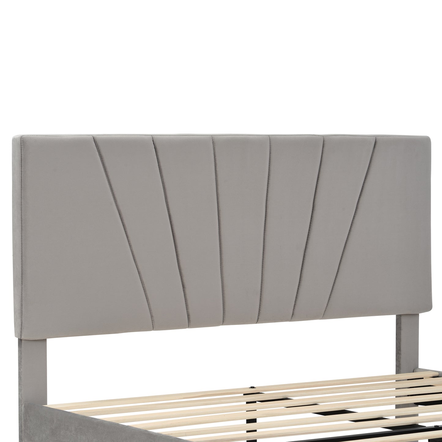 queen size storage bed velvet upholstered platform bed with a big drawer