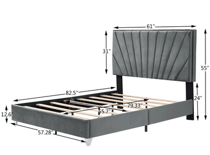 B108 Beautiful Line Stripe Cushion Bed, Gray