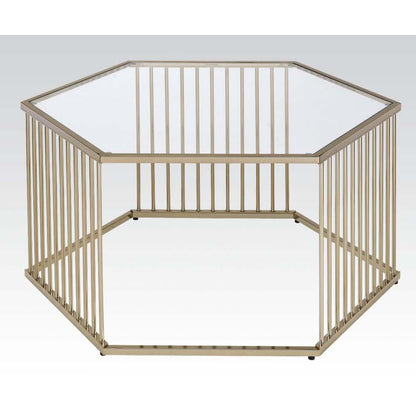 ACME Oaklie Coffee Table in Champagne & Clear Glass