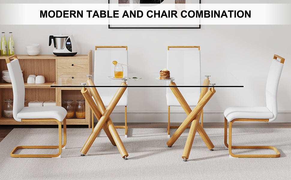 remi dining table set, white