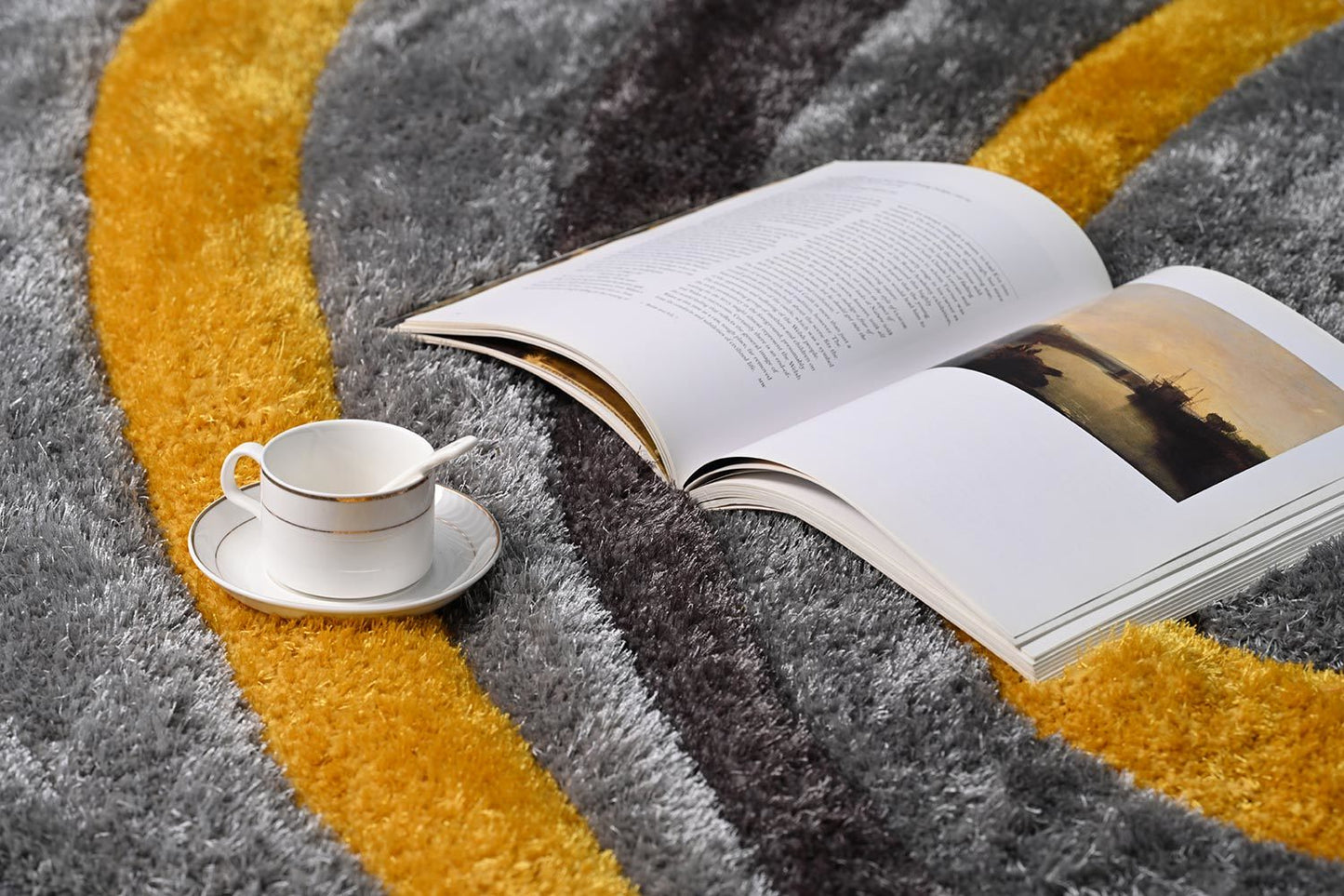 rona gray 3d shag rug