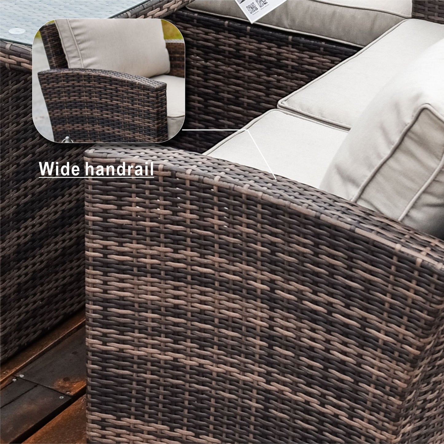 direct wicker 7-piece pe rattan wicker patio sectional sofa set with cushions