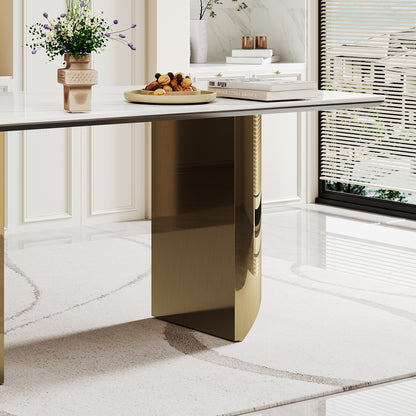 Double Pedestal Dining Table- Tempered Glass