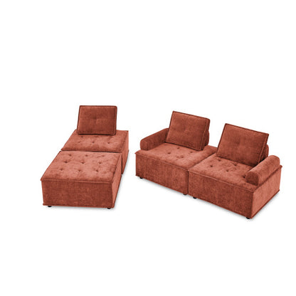 Chenille L-Shape Modular Sectional Sofa