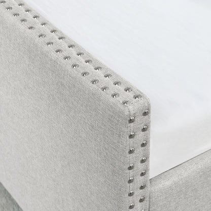 Upholstered Tufted Daybed Sofa bed  with Drawers, Beige
