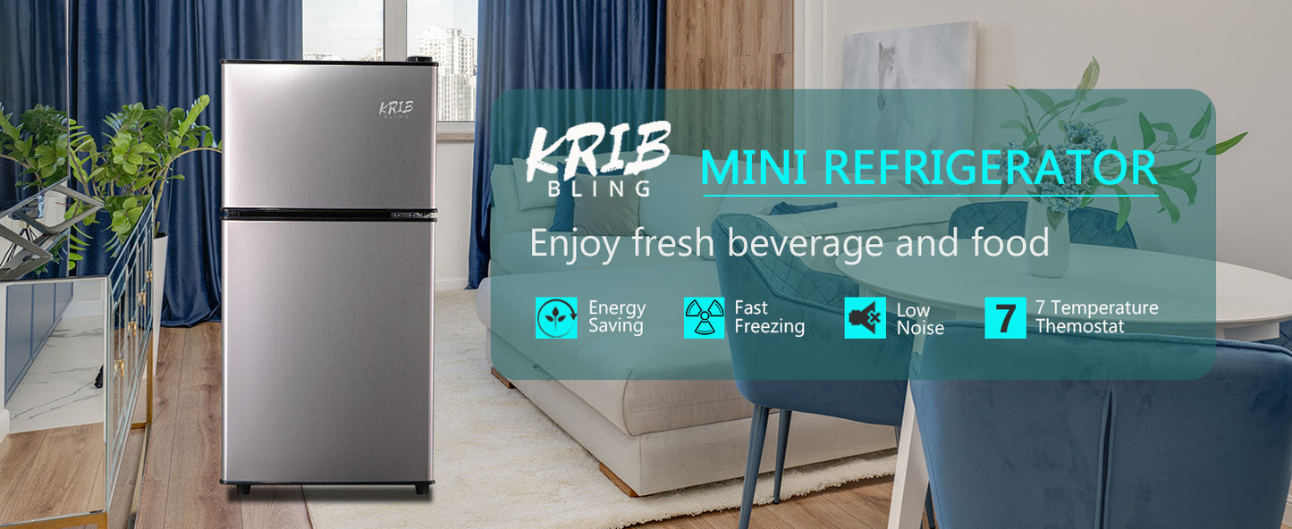 3.5cu.ft compact refrigerator mini fridge with freezer