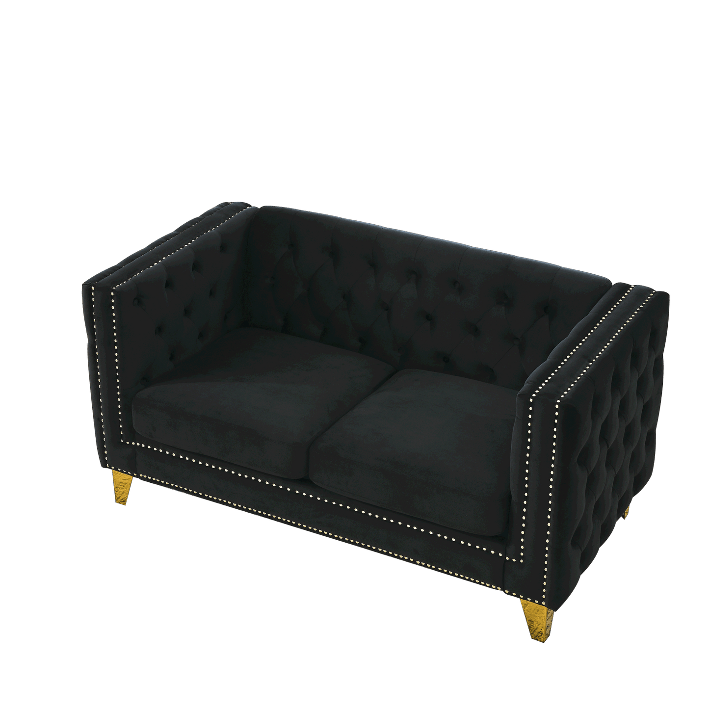3-seater + 2-seater combination sofa, black velvet