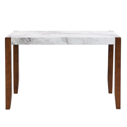 4-Piece Modern Dining Furniture Set  46" Faux Marble Style