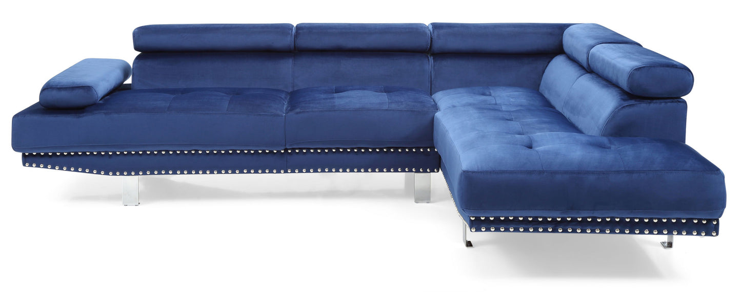 derek sectional , navy blue