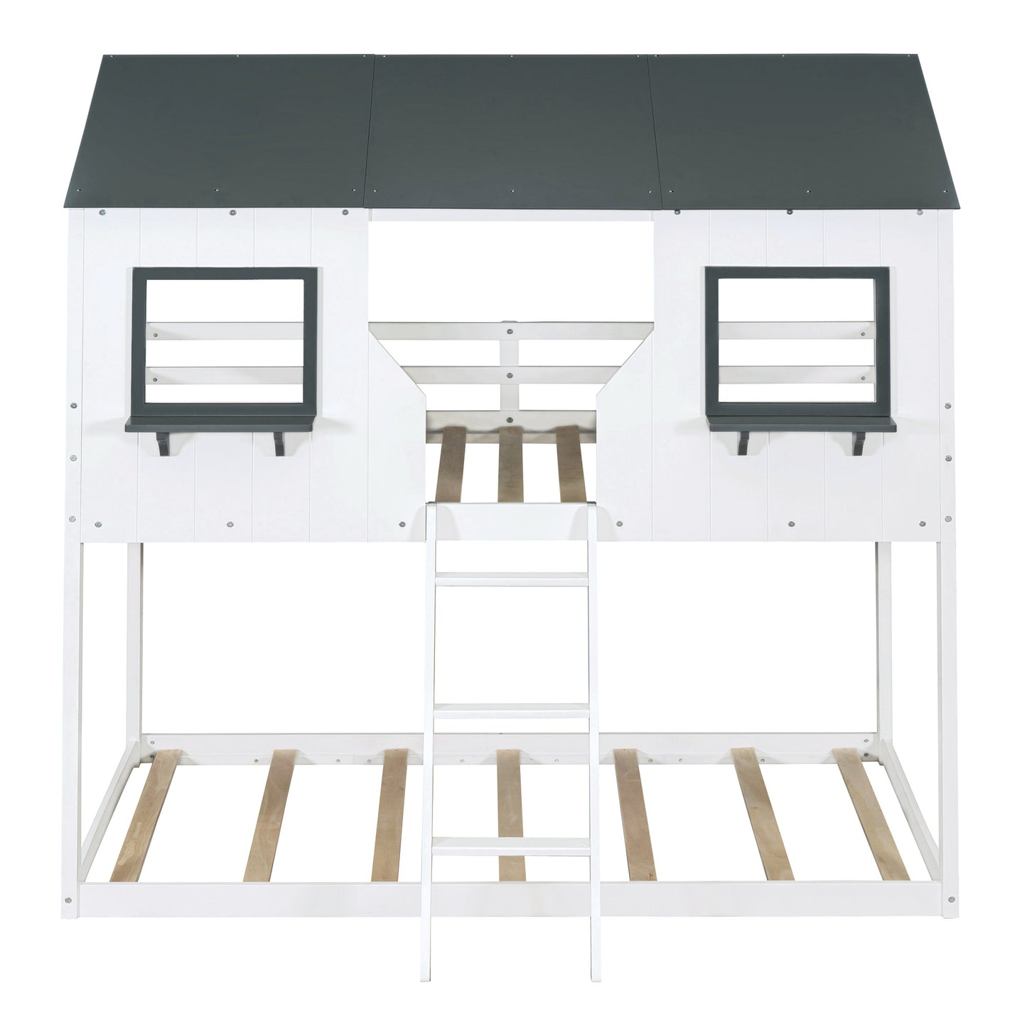 twin over twin bunk bed with roof
