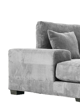 Bella Grey Corduroy Left-Facing 3-piece Sectional