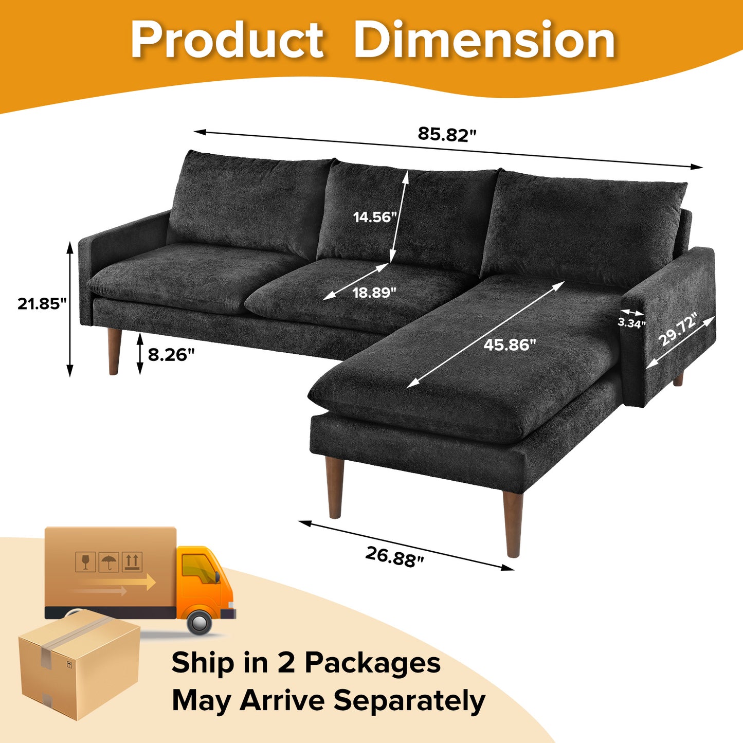 cashmere l shape convertible sectional sofa