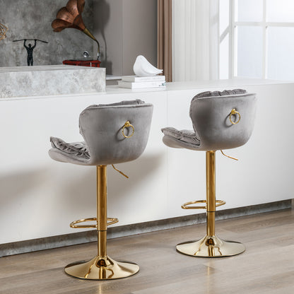 Swivel Bar Stools Set of 2, Grey