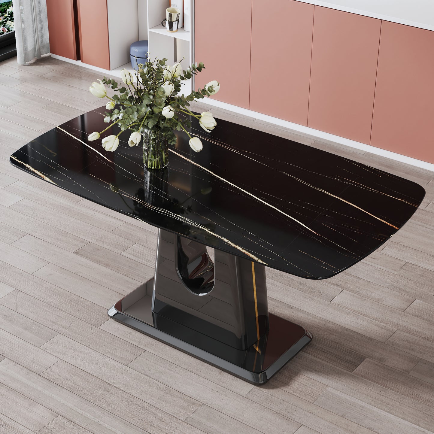 mdf marble table- black