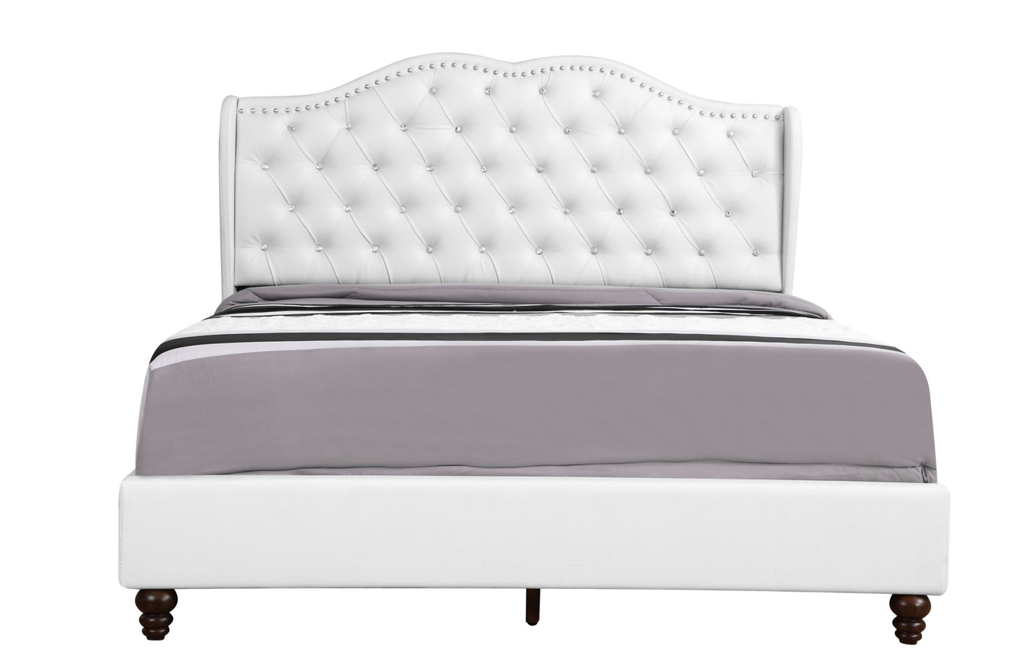 joy upholstered bed , white