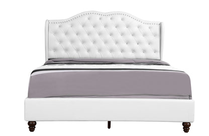 Joy Upholstered Bed , White