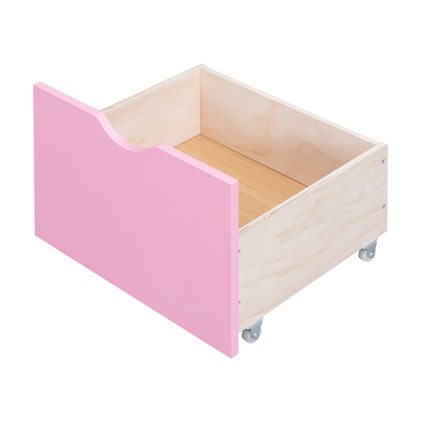 full-over-full bunk bed with changeable table, pink