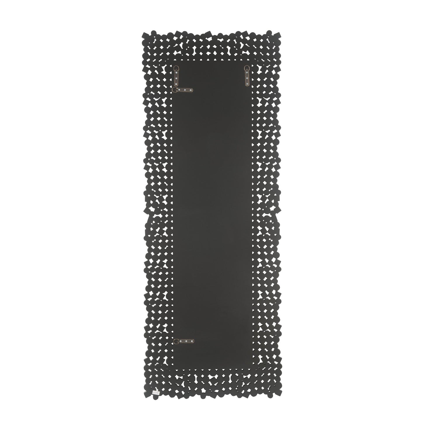 rectangular faux gem trim beveled wall mirror, black and silver